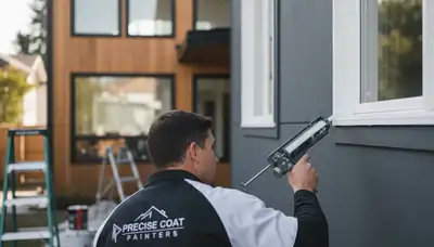 Professional caulking and sealing on Highland Park IL home exterior for weather protection