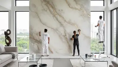 Faux painting in Highland Park, IL adding decorative wall texture and elegant home finishes
