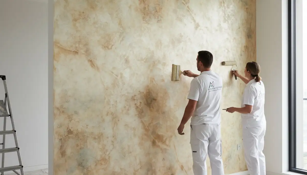 Faux painting and decorative wall finishes in Highland Park, IL home by expert painters