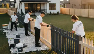 Professional fence painting in Highland Park, IL by local exterior house painters
