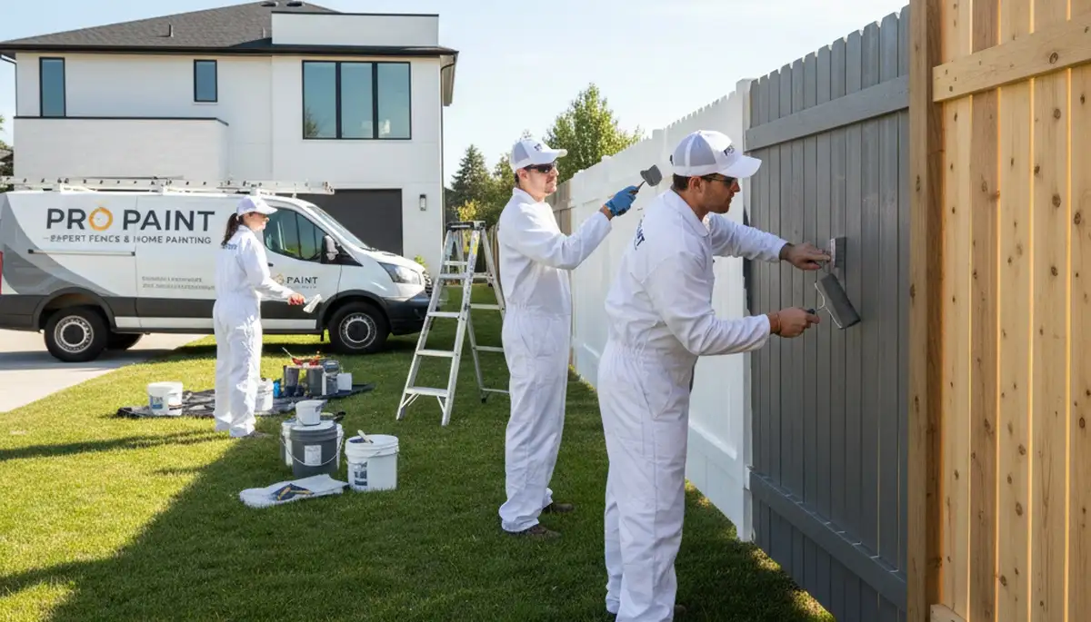 Professional fence painting in Highland Park, IL by expert residential painters