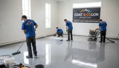 Epoxy garage floor coating in Highland Park IL with durable finish by local painting contractors