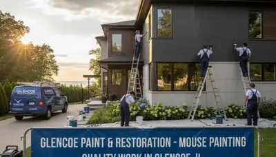Professional house painters updating exterior home in Highland Park IL