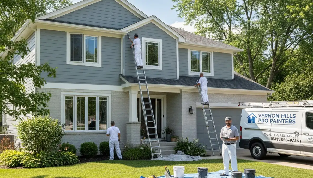 Professional exterior house painting service in Highland Park IL by local painters